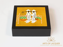 Gold Floral Harvest Ao Dai Lacquer Coaster Set