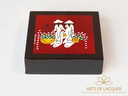 Red Floral Harvest Ao Dai Lacquer Coaster Set 