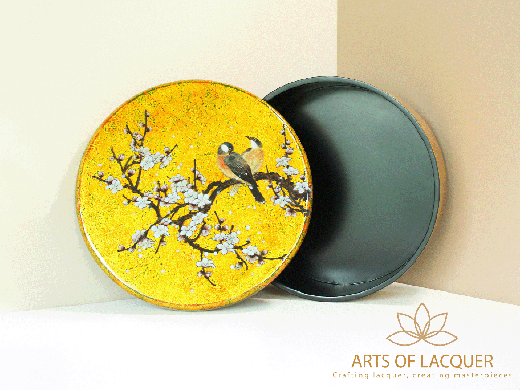 Apricot Blossom Serenity Lacquer Keepsake Box