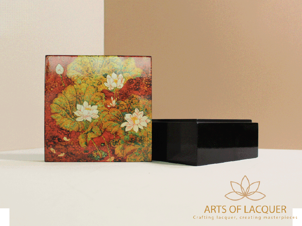 Lotus Lacquered Jewelry Box 