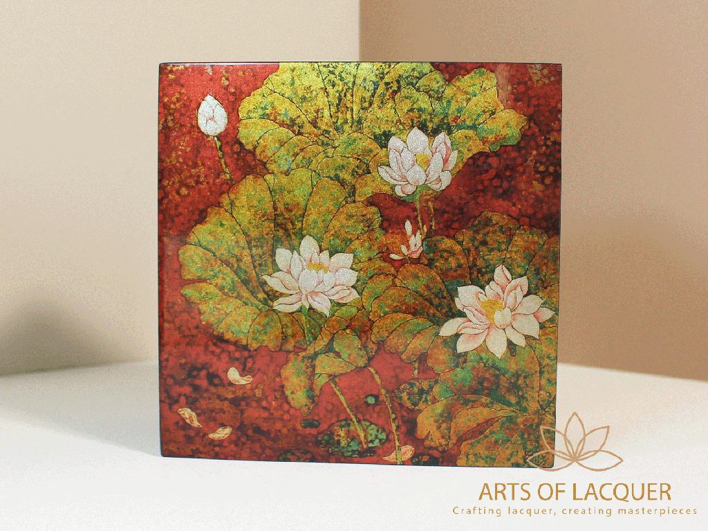 Lotus Lacquered Jewelry Box 