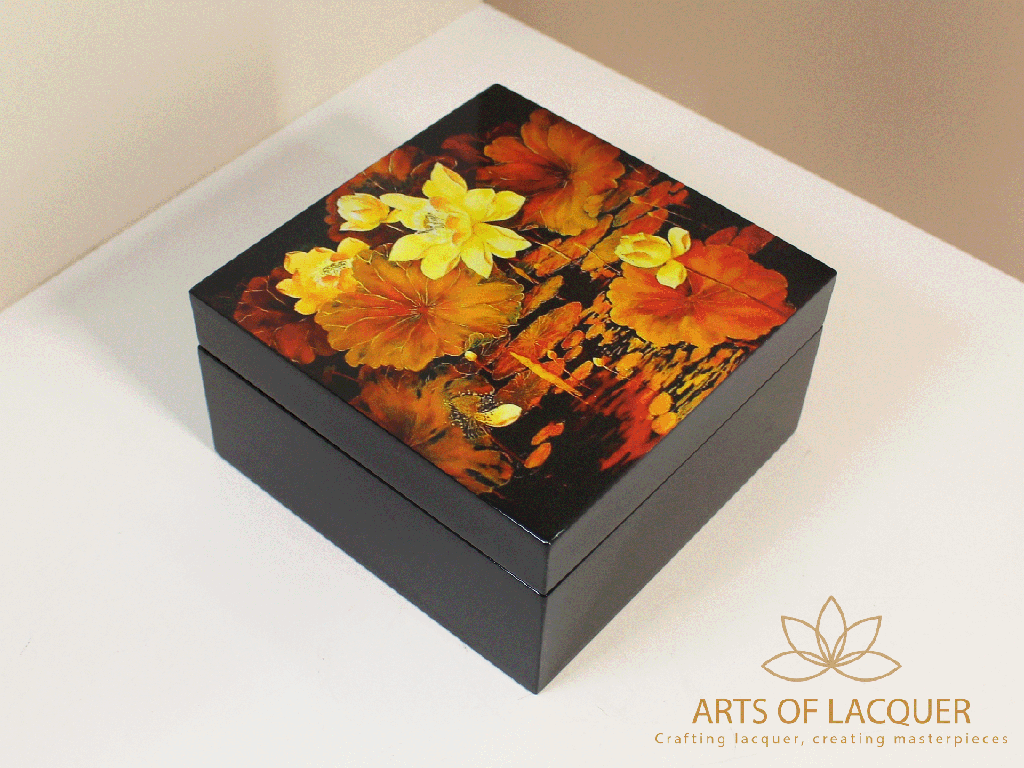 Autumn Radiance Floral Lacquer Jewelry Box