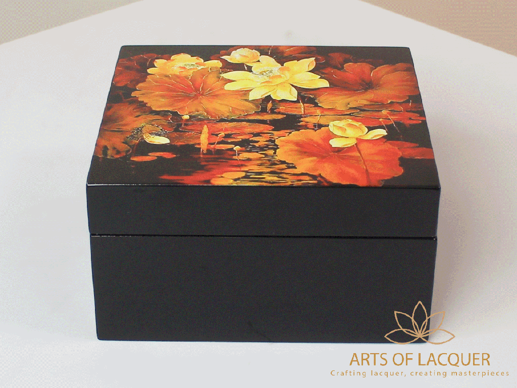 Autumn Radiance Floral Lacquer Jewelry Box