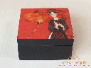 Vintage Elegance Lacquered Jewelry Box with Artistic Lady and Floral Motif