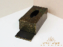 Black Bamboo Leaf Elegance Lacquered Tissue Box 