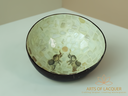 Lacquered Coconut Bowl in Elephants Inlay