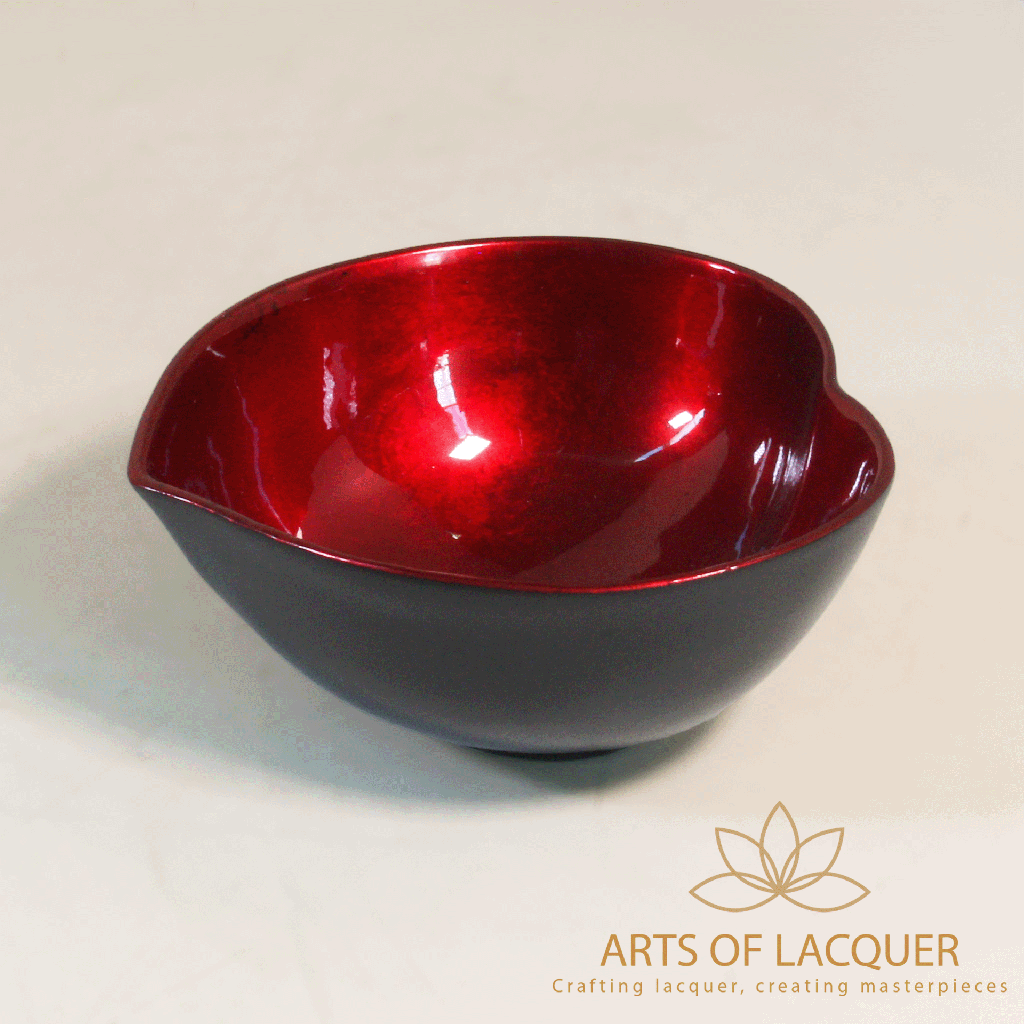 Radiant Red Heart Lacquer Bowl