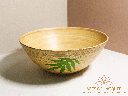 Bamboo Lacquer Bowl Set - Minimalist Green Leaf Design