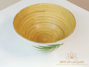 Bamboo Lacquer Bowl Set - Minimalist Green Leaf Design