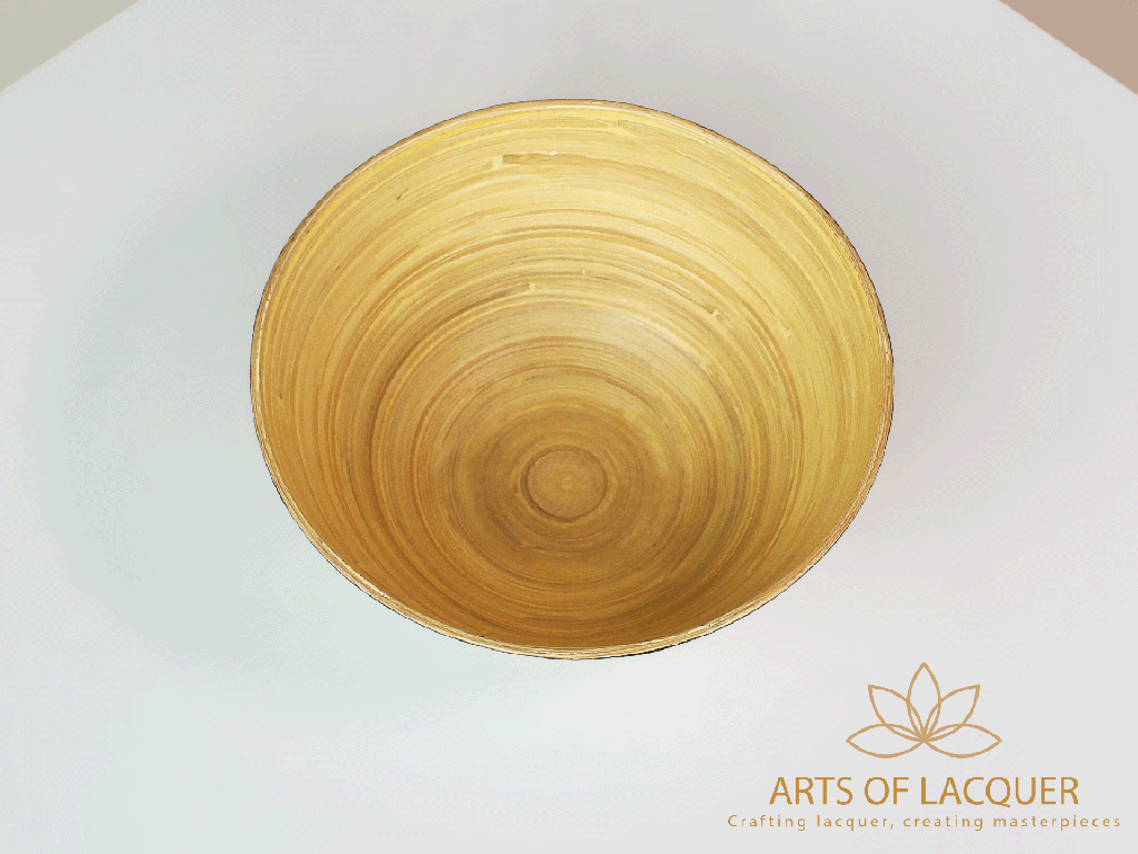 Bamboo Lacquer Bowl Set - Minimalist Green Leaf Design