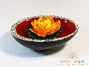 Versatile Flower Floating Bowl - Crimson Lacquer Decor