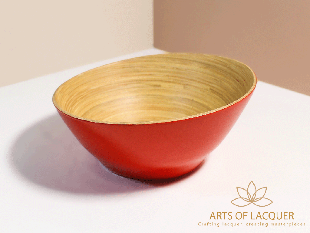 Crimson Gleam Lacquer Bowl 