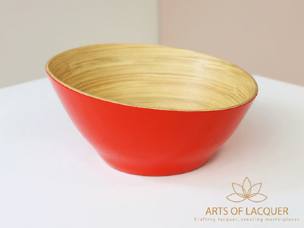 Crimson Gleam Lacquer Bowl 