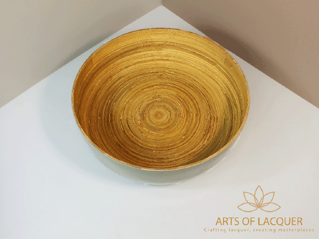 Neutral Elegance Lacquer Bowl by Arts of Lacquer