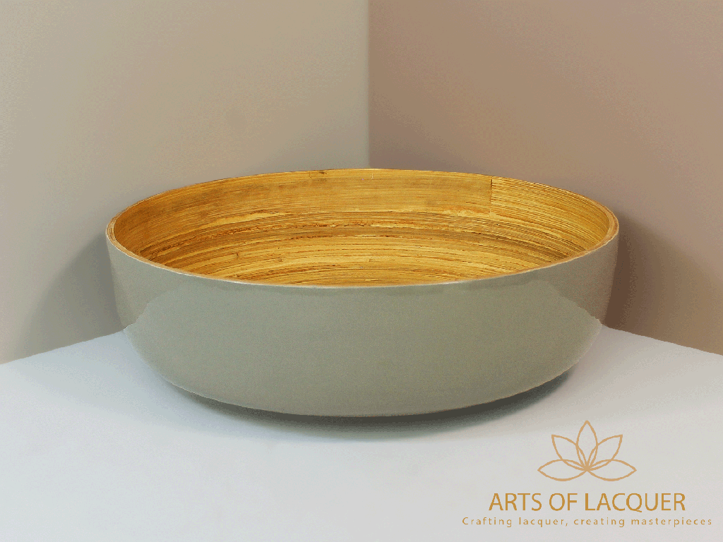 Neutral Elegance Lacquer Bowl by Arts of Lacquer