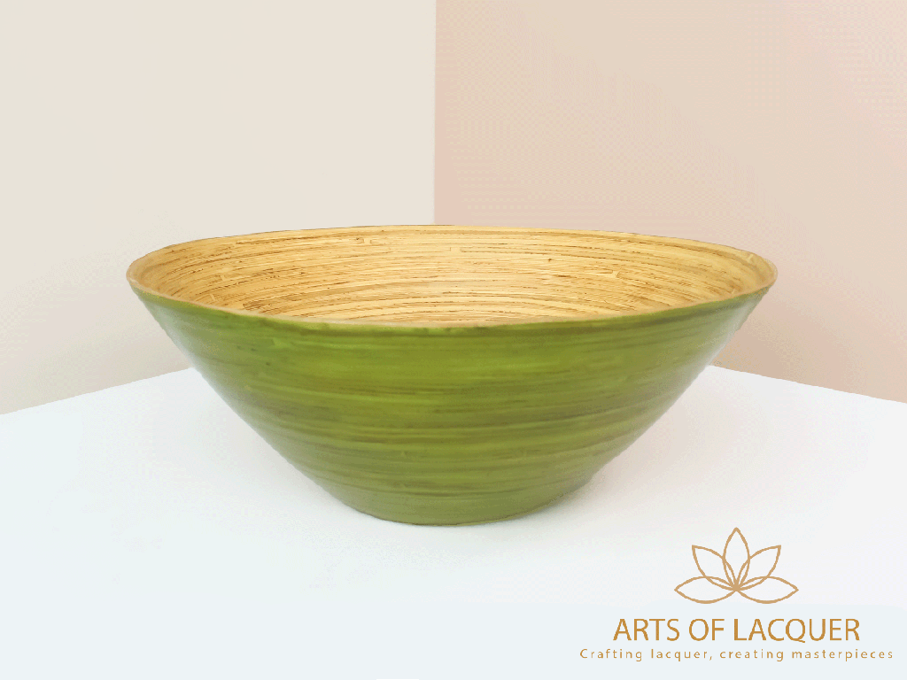 Green Eco-Chic Bamboo Lacquer Bowl Set