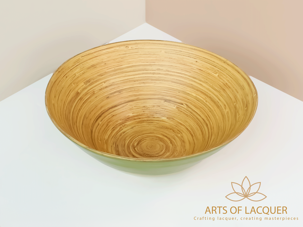 Green Eco-Chic Bamboo Lacquer Bowl Set