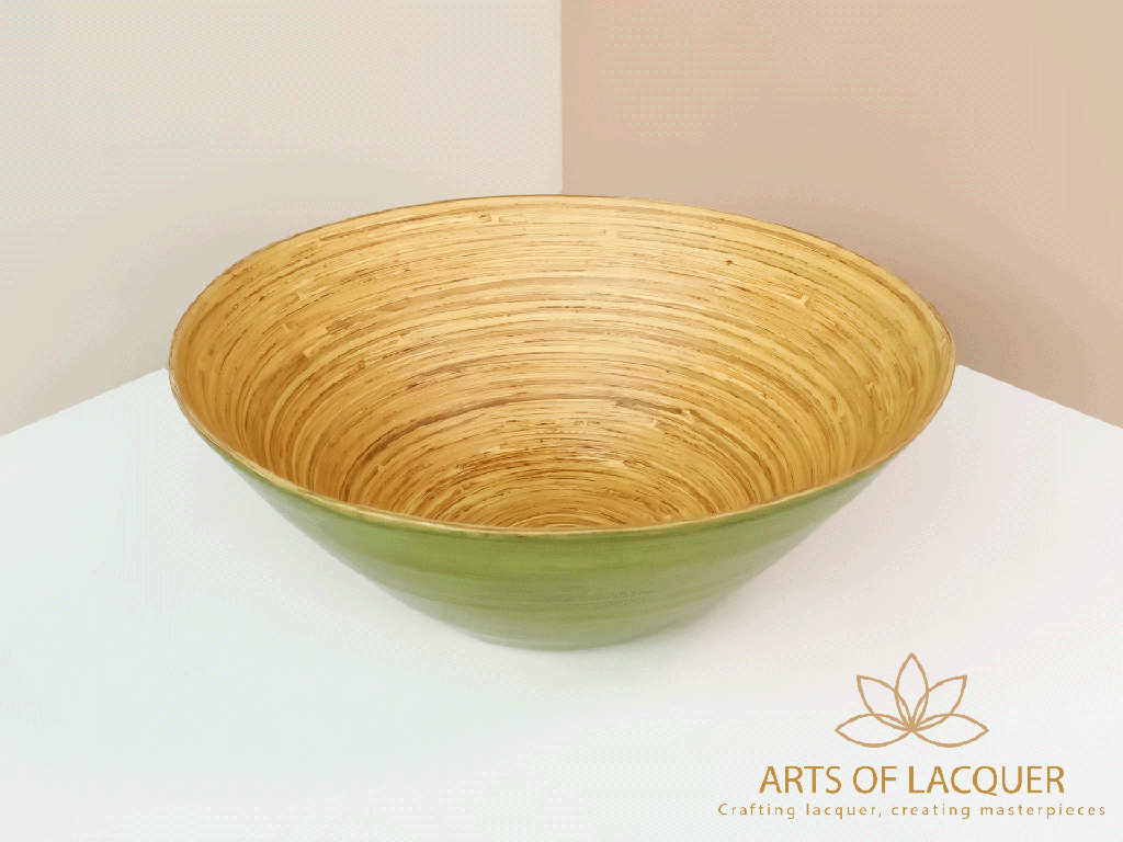 Green Eco-Chic Bamboo Lacquer Bowl Set