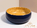 Handcrafted Navy Blue Lacquered Bamboo Bowl