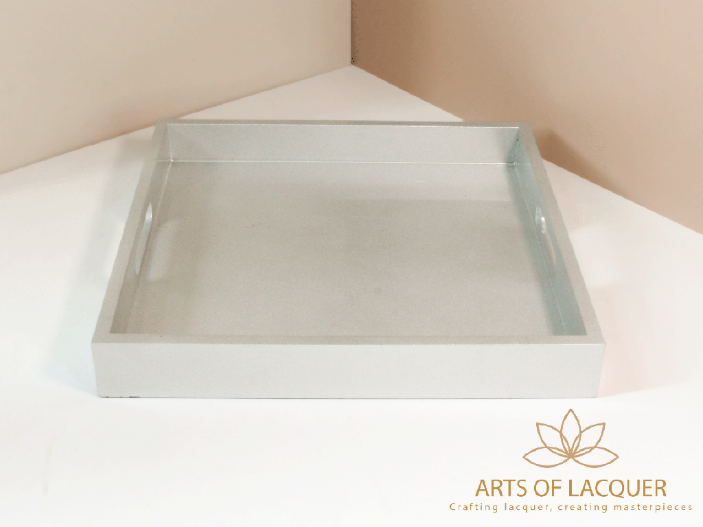 Square Silver Lacquer Tray