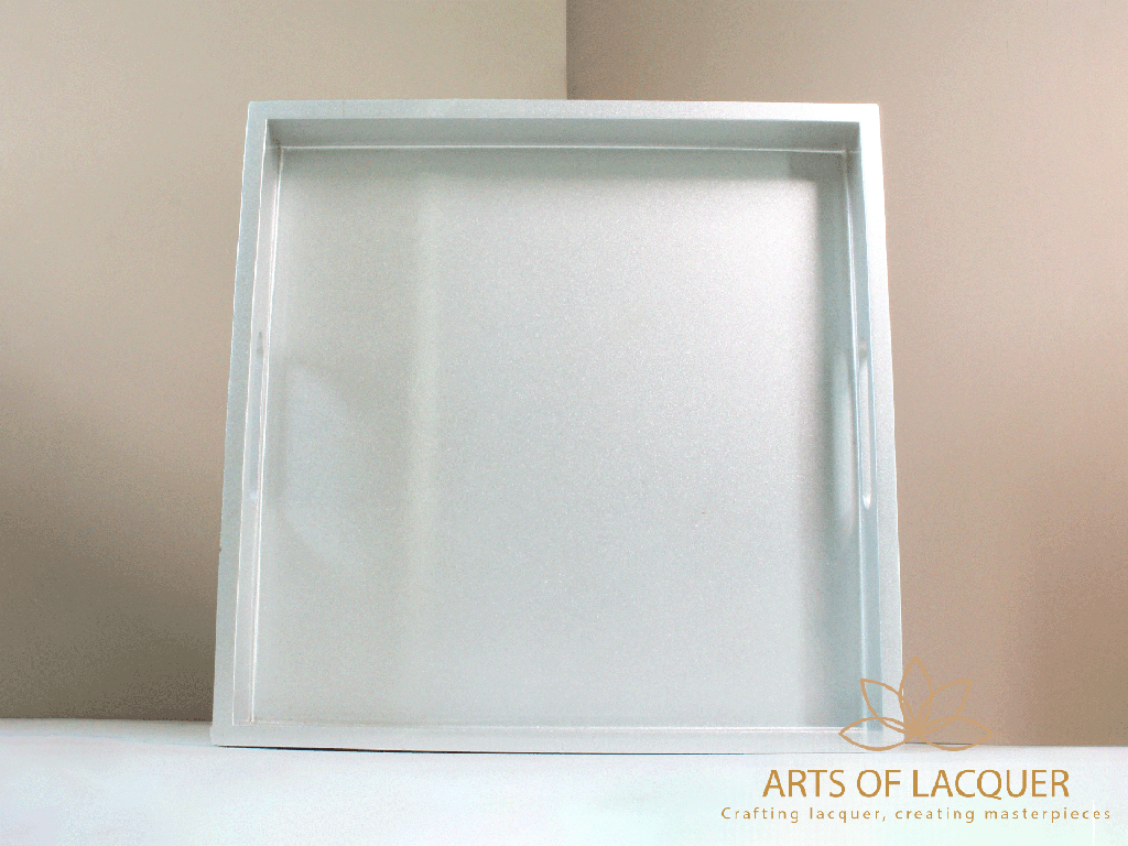 Square Silver Lacquer Tray