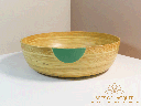 Handcrafted Bamboo Lacquer Jade Green Accent Bowl Set