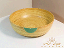 Handcrafted Bamboo Lacquer Jade Green Accent Bowl Set