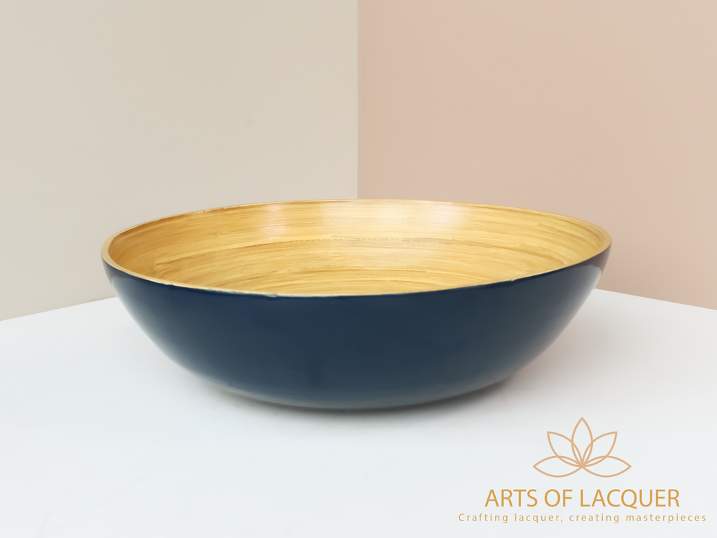 Radiant Chrysanthemum Bamboo Lacquer Bowl by Arts of Lacquer 