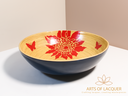 Radiant Chrysanthemum Bamboo Lacquer Bowl by Arts of Lacquer 