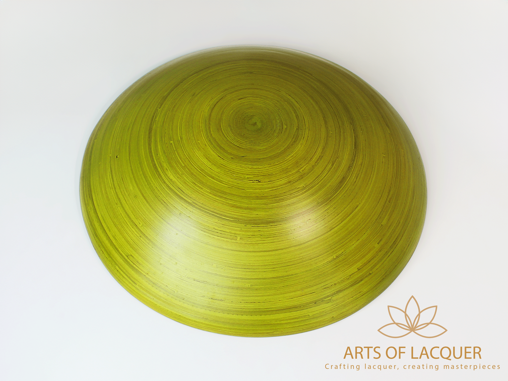 Green Leaf Elegant Bamboo Lacquer Bowl by Arts of Lacquer