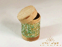 Green Bamboo Lacquer Jar with Eggshell Mosaic