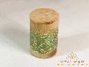 Green Bamboo Lacquer Jar with Eggshell Mosaic