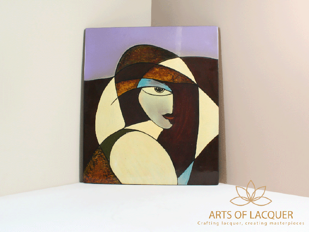 Modern Lacquer Painting - Long Hair Lady 