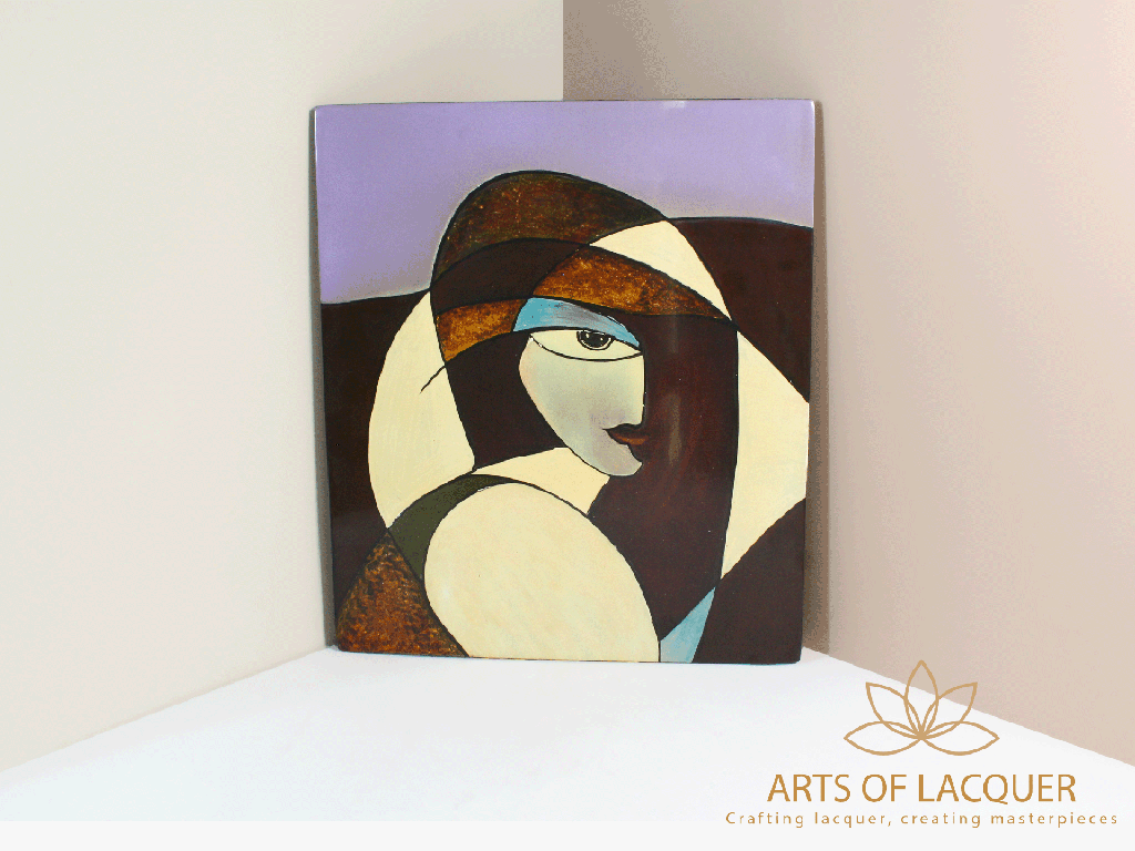 Modern Lacquer Painting - Long Hair Lady 