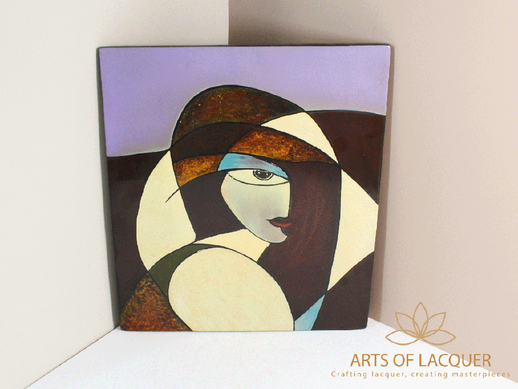 Modern Lacquer Painting - Long Hair Lady 