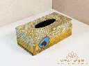 Peacock Feather Lacquer Tissue Box