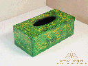 Green Abstract Lacquer Tissue Box