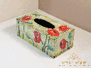 Red Poppy Lacquer Tissue Box