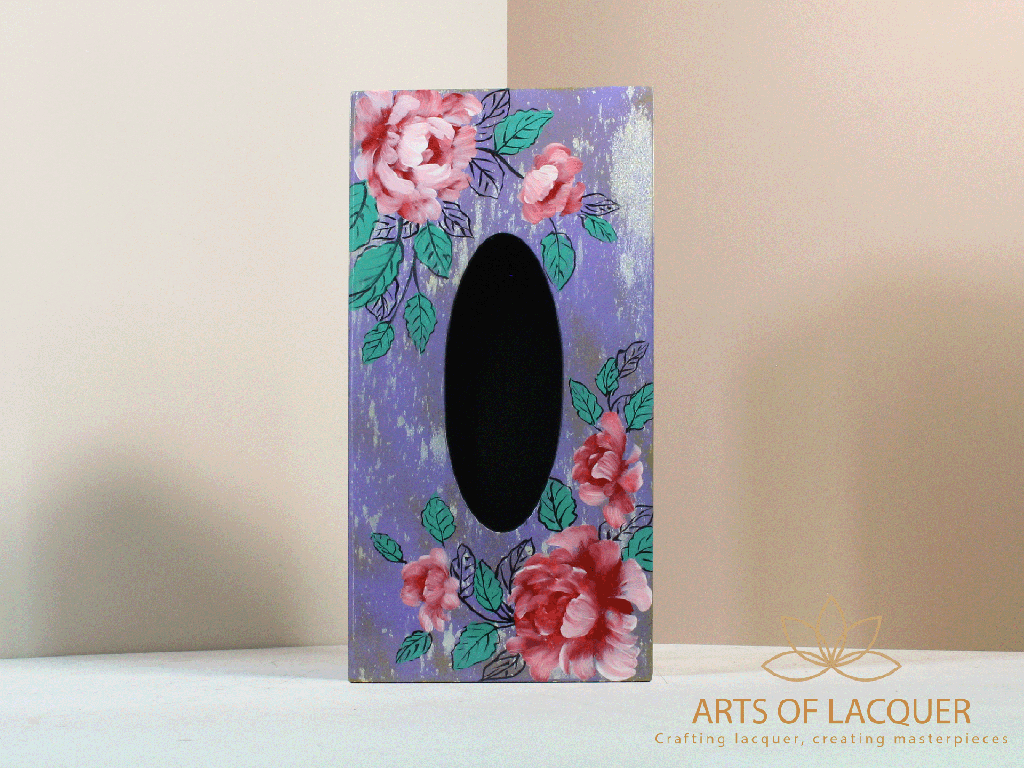 Purple Rose Lacquer Tissue Box