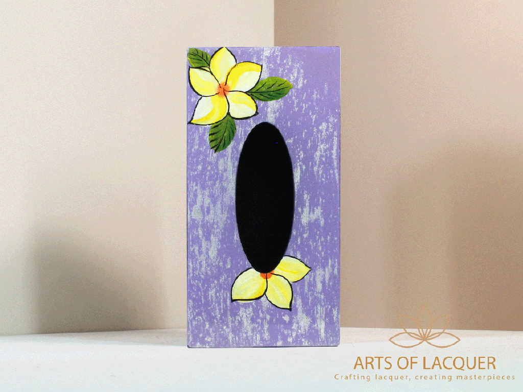 Plumeria Flower Lacquer Tissue Box