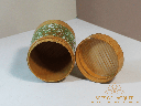 Artisanal Bamboo Lacquer Jar with Eggshell Mosaic