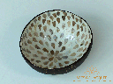 Eggshell Coconut Lacquer Bowl in Teardrop Pearl Inlay