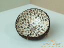 Eggshell Coconut Lacquer Bowl in Teardrop Pearl Inlay