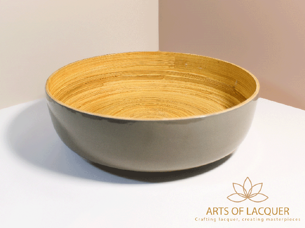 Grey Neutral Elegance Bamboo Lacquer Bowl