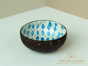 Lacquered Coconut Bowl In Blue Diamond Inlay