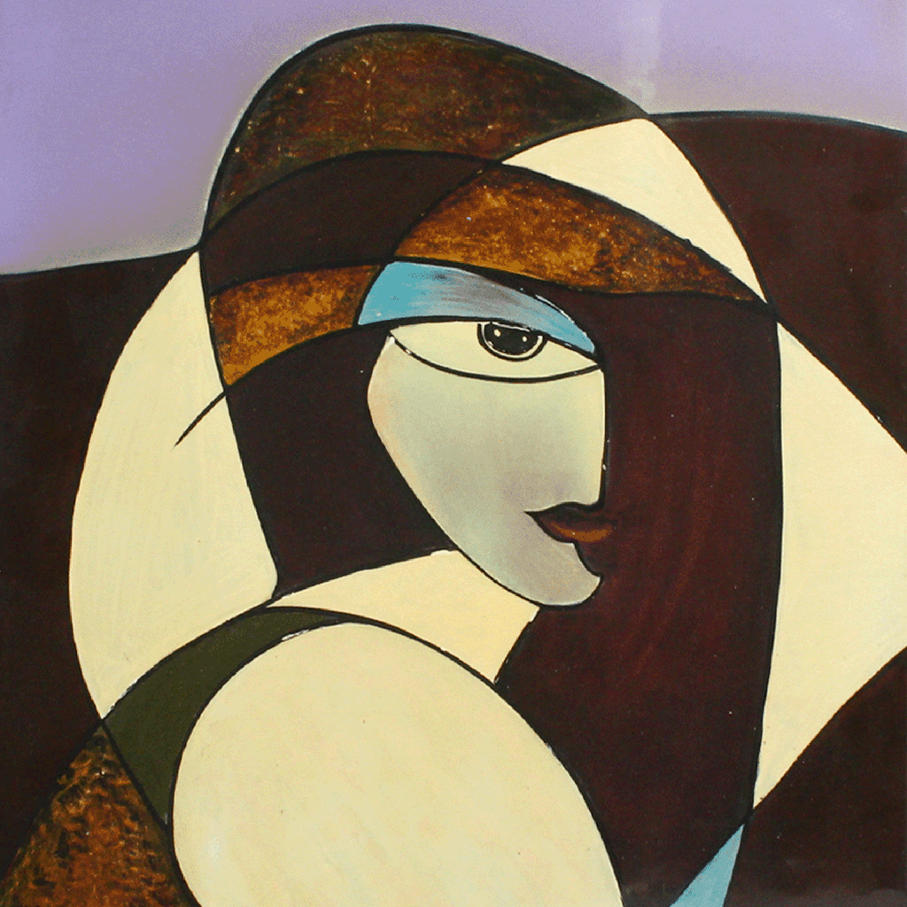 Modern Lacquer Painting - Long Hair Lady 