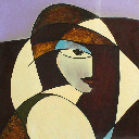 Modern Lacquer Painting - Long Hair Lady 