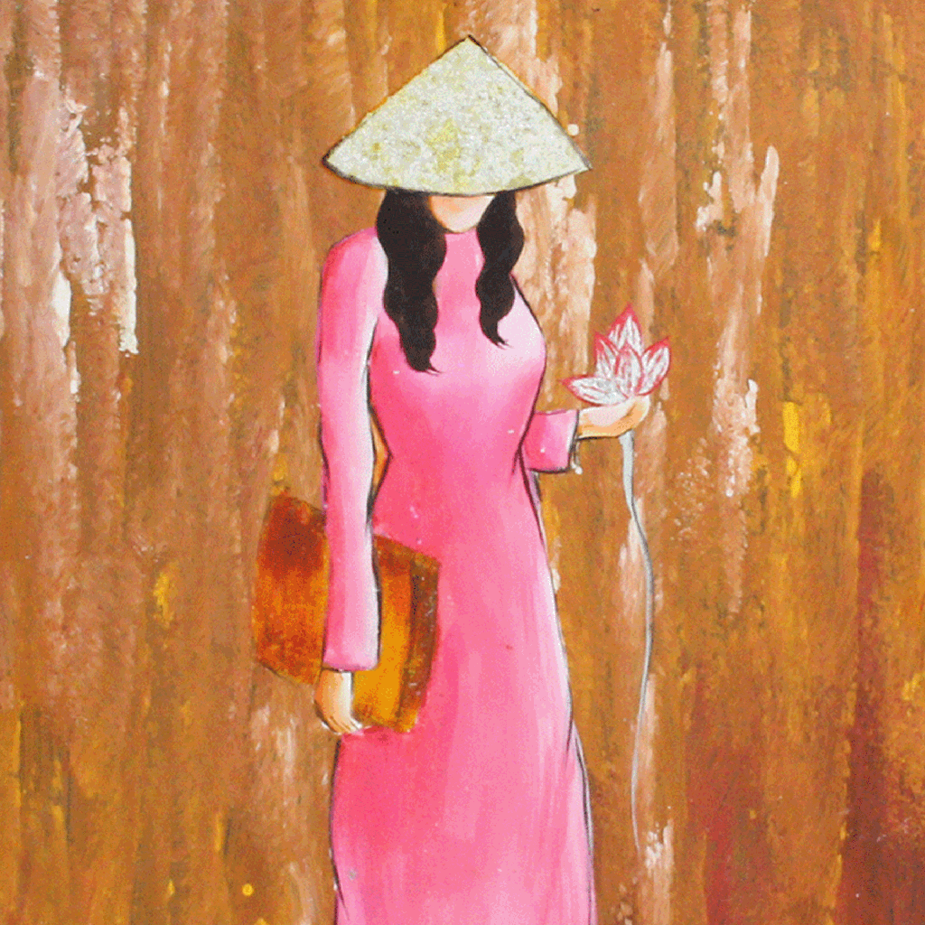 Elegance of Tradition -Ao Dai Lacquer Wood Painting