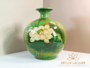 Handmade Lime Lotus Ceramic Lacquer Vase