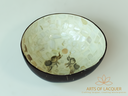 Lacquered Coconut Bowl in Elephants Inlay